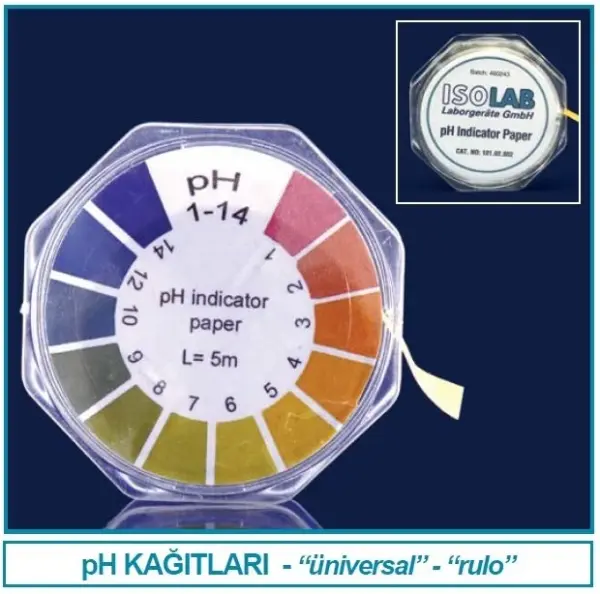 İsolab pH Kağıdı - 14 pH - Rulo