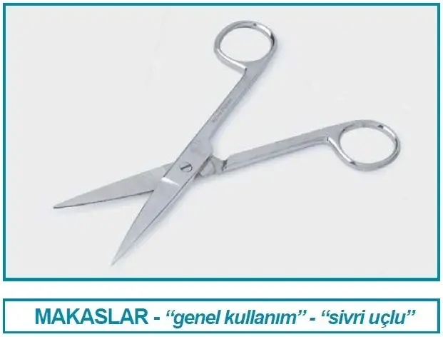 İsolab Makas - Laboratuvar için - Sivri/Sivri - 130 mm