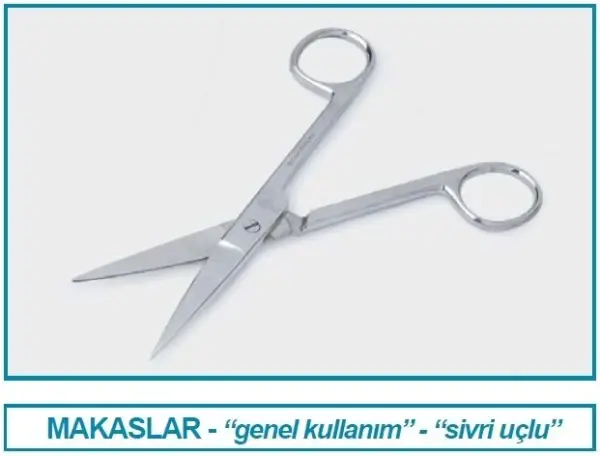 İsolab Makas - Laboratuvar için - Sivri/Sivri - 130 mm