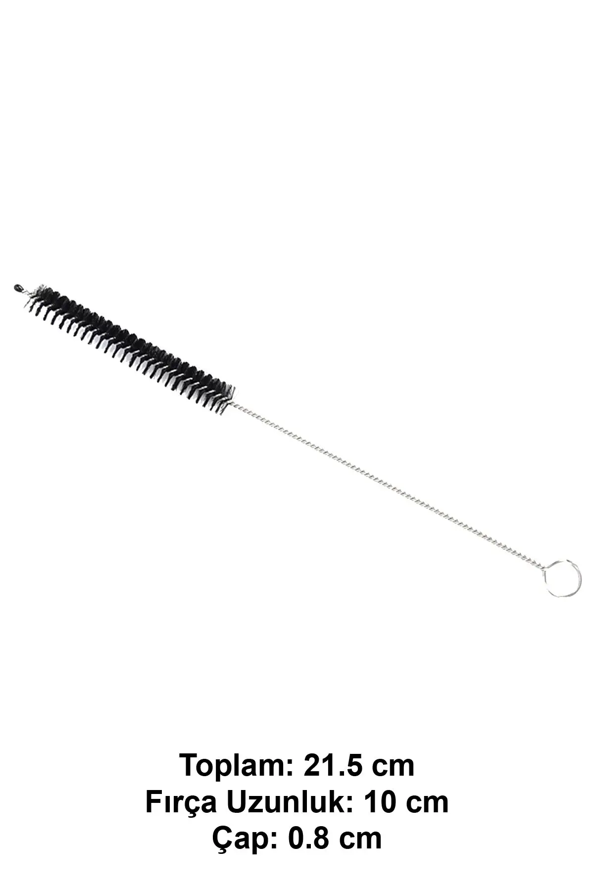 Tüp Fırçası Kanül (Siyah) Toplam: 21,5 cm, Fırça Uzunluk:10 cm, Ø 0,8 cm